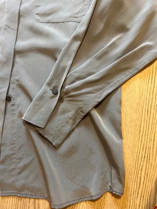 Jil Sander Vintage 100% Silk Grey Oversized Shirt