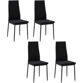 Mesa Ikea de fibra y metal negra + sillas