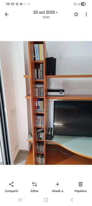 Mueble TV madera y cristal