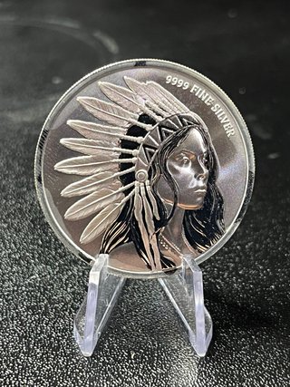 Moneda Plata Nativa Americana 1 Onza 999
