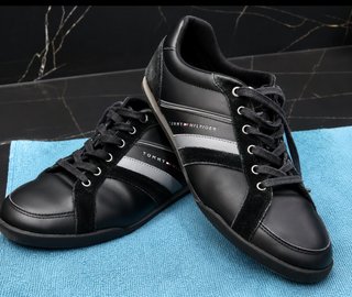Zapatillas Tommy Hilfiger Piel Negro/Gris