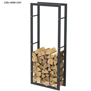 Soporte de leña de metal para leña interior, leñer