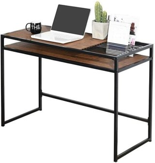 Escritorio Mesa Puerta PC Madera metal con Portado