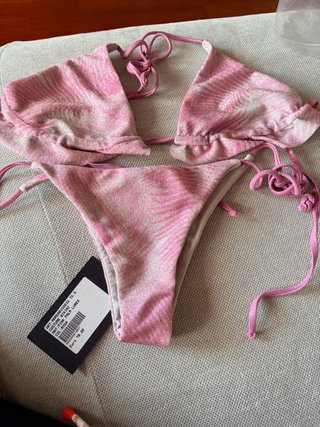 Costume bikini Mameana rosa e argento TG. S