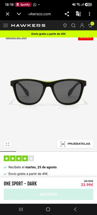 Gafas de Sol Hawkers One Sport Negras y Verdes