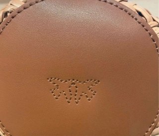 Borsa Pinko Rafia Pelle Marrone