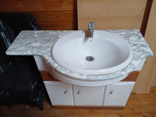 Mueble de baño Roca con lavabo mármol+grifo monoma
