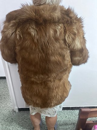 Abrigo Piel Lobo Vintage Marrón