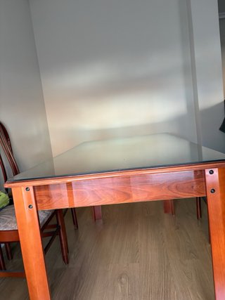 Mesa Comedor Extensible Cristal y Madera