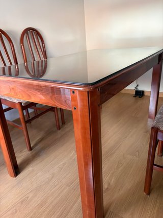Mesa Comedor Extensible Cristal y Madera