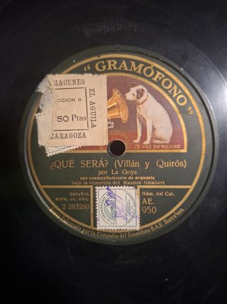 Disco Gramófono ¿Qué Será? Año 1924 la Goya