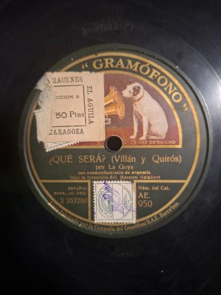 Disco Gramófono ¿Qué Será? Año 1924 la Goya