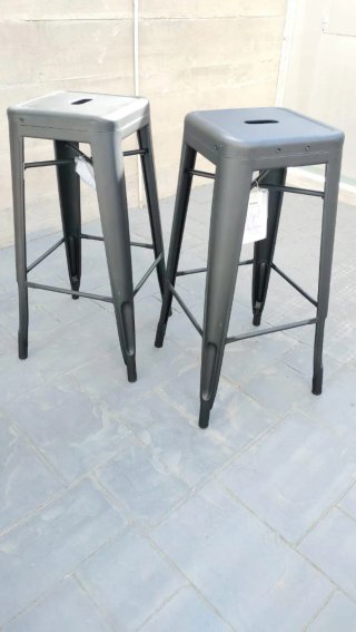 2 Taburetes Acero Negro Sin Usar