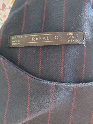 Mono Zara azul rayas rojas