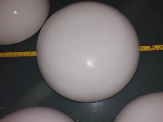 Lote 4 tulipas vidrio opalino blanco años 80