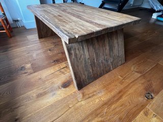 Mesa de centro madera maciza rústica
