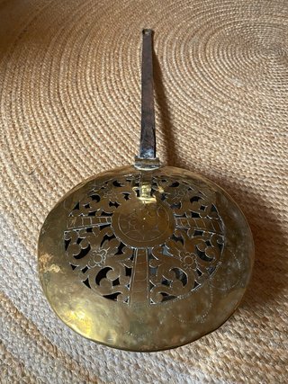 Conjunto bronce calentador cama y cazos
