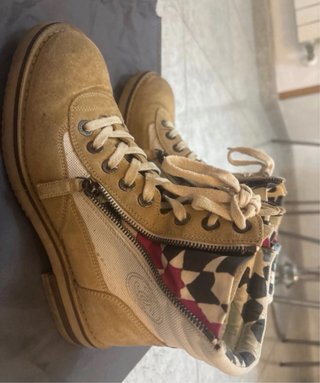 Botines Chanel Talla 39 Beige/Multicolor