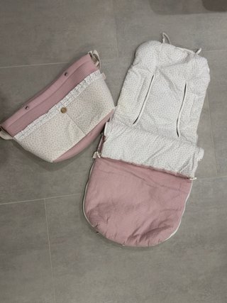 Saco Silla Paseo + Bolso Rosado Estampado