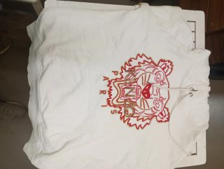 Sudadera Kenzo Blanca con Tigre Rojo