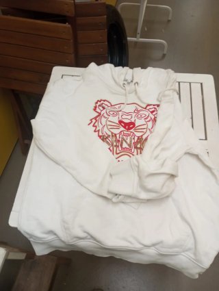 Sudadera Kenzo Blanca con Tigre Rojo