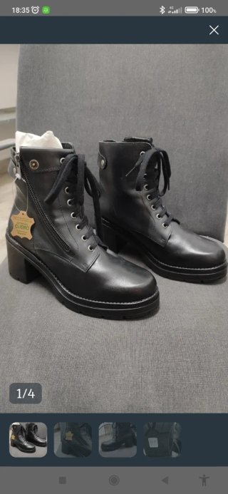 Chollo Botines de cuero negro talla 41 a estrenar