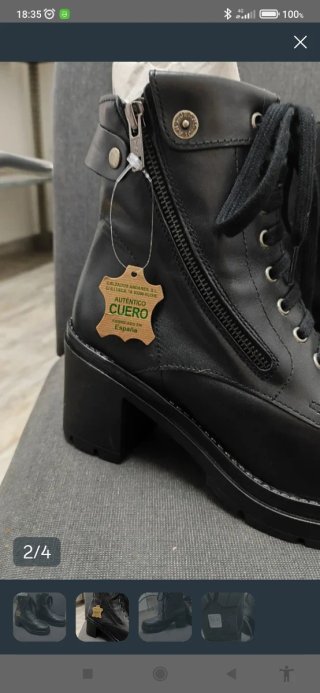 Chollo Botines de cuero negro talla 41 a estrenar
