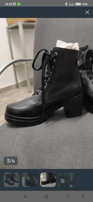 Chollo Botines de cuero negro talla 41 a estrenar