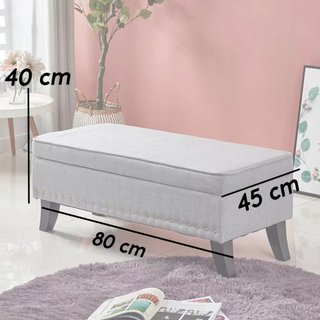 Pouf Banco Contenedor en Lino Rectangular Suave Am