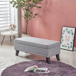 Pouf Banco Contenedor en Lino Rectangular Suave Am