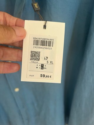 Camisa Emilio Tucci Azul Talla XL con etiqueta