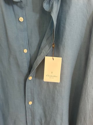 Camisa Emilio Tucci Azul Talla XL con etiqueta