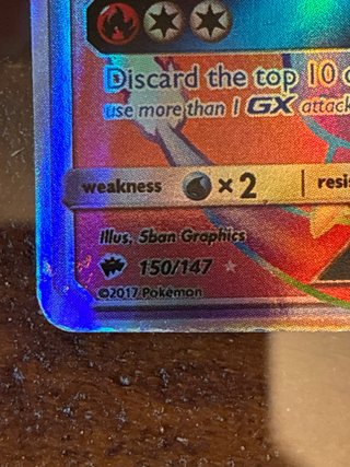 Charizard GX Arcoíris 2017 Inglés