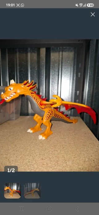 Playmobil Dragón Naranja con Alas Rojas