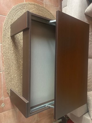 Mesa centro elevable madera oscura