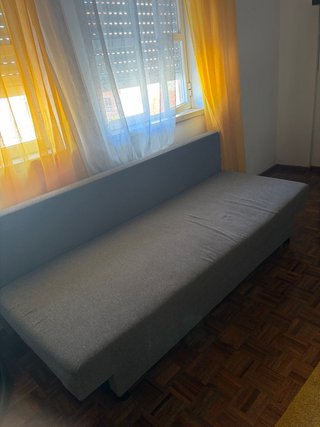 Sofá Cama Cinzento Tecido