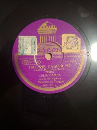Disco gramófono Tango Celia Gámez 1931