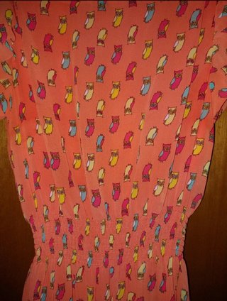 Vestido gasa estampado búhos talla L