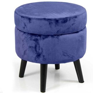 Pouf Contenedor Taburete Baúl Reposapiés en Tela T