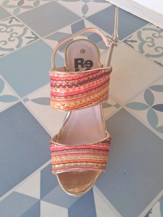Sandalias de tacón plataforma multicolor