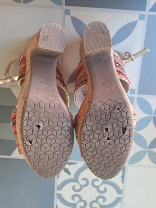 Sandalias de tacón plataforma multicolor
