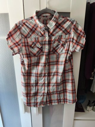 Camisa cuadros manga corta