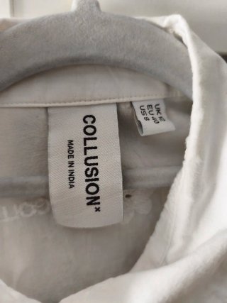 Camisa COLLUSION blanca bordada