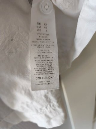 Camisa COLLUSION blanca bordada