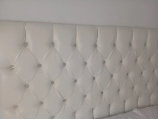 Cabecero y bajos cama polipiel blanco