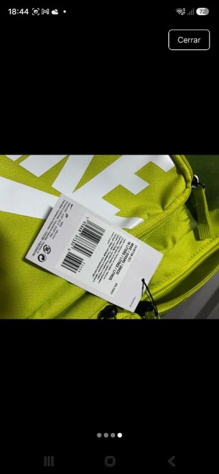Mochila Nike 16L Verde y Amarilla.sin estrenar