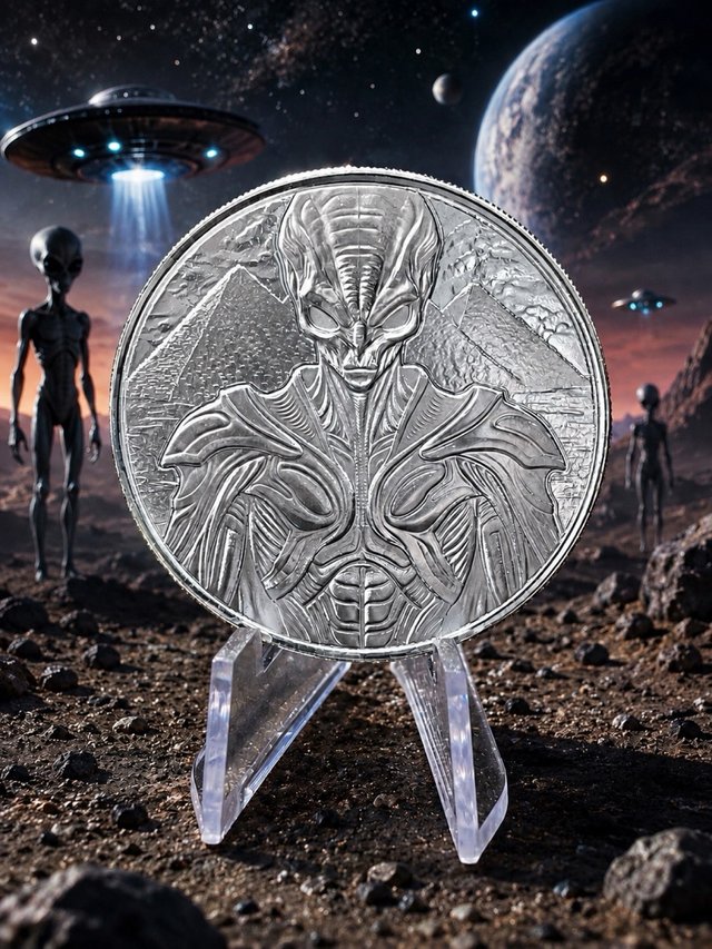 Moneda Plata Alien Samoa 2015 1 Onza