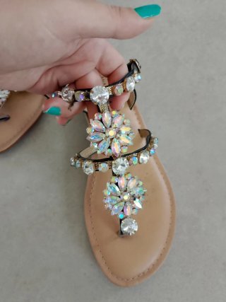 Sandali donna gioiello beige/argento taglia 40