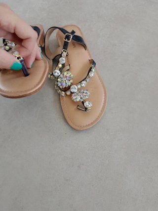 Sandali donna gioiello beige/argento taglia 40