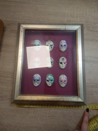 Cuadro Vitrina Máscaras Venecianas Cerámica